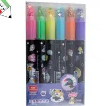 ماژیک علامت زن 6 رنگ کهکشانی نوک ستاره مدیر