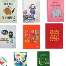 دفتر 60 برگ دو خط فنری جلد گلاسه طرح فانتزی الیپون 63114