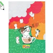 دفتر 50 برگ تک خط ته چسب جلد گلاسه طرح فانتزی پیک فدک 63230