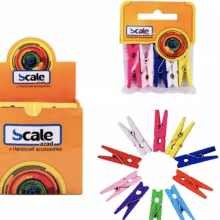 گیره چوبی رنگی بزرگ اسکیل 9298