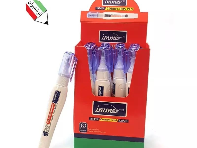 لاک غلط گیر قلمی 7میل بدنه سفید 616 jm ایمر لاک غلط گیر قلمی 7میل بدنه سفید 616 jm ایمر