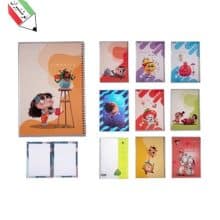 دفتر 80 برگ فنری جلد شده طرح فانتزی لیمو