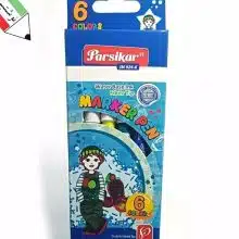 ماژیک نقاشی 6 رنگ جعبه مقوایی بلند jm 826