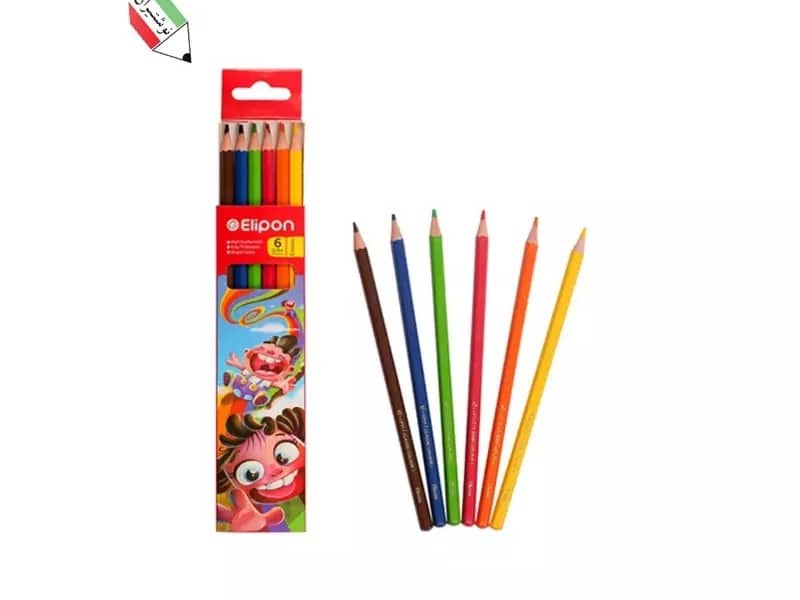 مداد رنگی 6 رنگ جعبه مقوایی فانتزی الیپون 20602 مداد رنگی 6 رنگ جعبه مقوایی فانتزی الیپون 20602