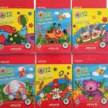 مداد رنگی 12 رنگ کوتاه جعبه مقوایی آریا 1684