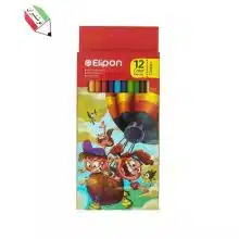 مداد رنگی 12 رنگ جعبه مقوایی فانتزی الیپون 21311