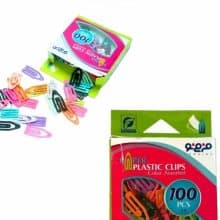 بسته 100 عددی گیره پلاستیکی رنگی فرمی نو 7335