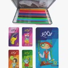 مداد رنگی 12 رنگ تخت فلزی لوکی 1569