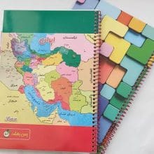 دفتر 50 برگ تک خط فنری جلد گلاسه طرح یاقوت یاس بهشت کد 63227