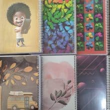 دفتر 100 برگ تک خط فنری جلد شده ایندربورد طرح کلاسیک کتیبه قلم کد 63003