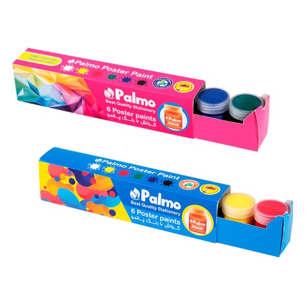 گواش 6 رنگ مقوایی پالمو گواش 6 رنگ مقوایی پالمو