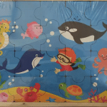 پازل 20 تکه چوبی طرح آبزیان بیس کد 38052