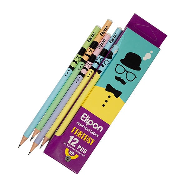 مداد مشکی 12 عددی فانتزی الیپون