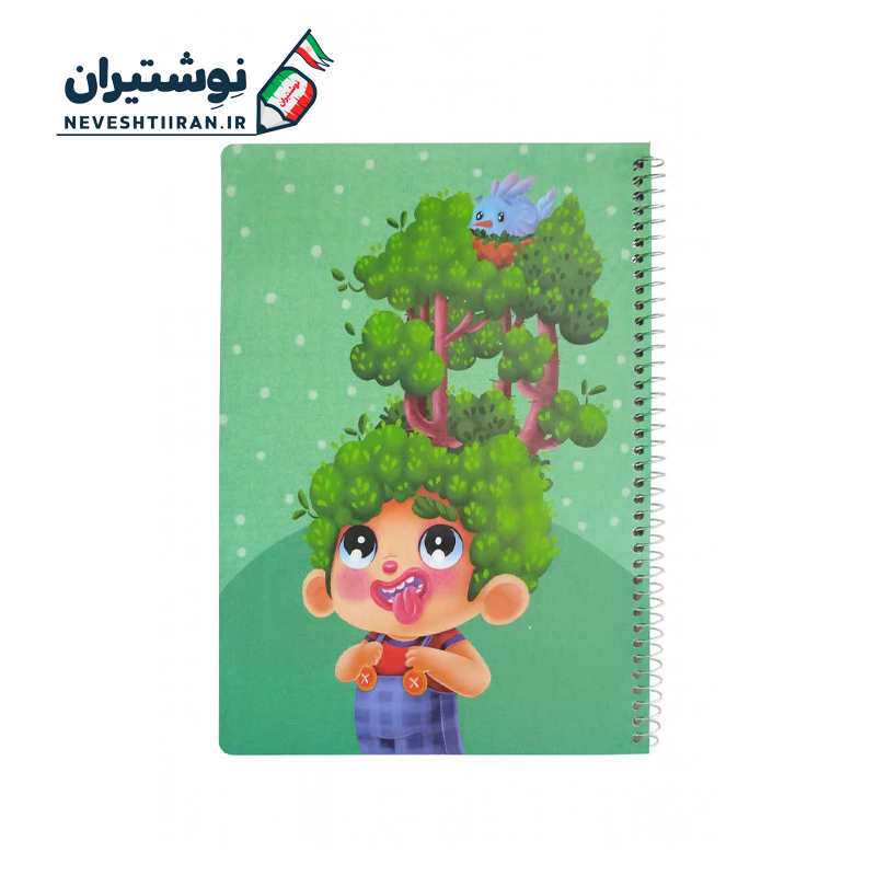 دفتر تک خط 50 برگ فنری جلد ایندربرد طرح فانتزی نیلن 63295 کد 10