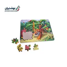 پازل 30 تکه ای دو رو سایز a4 همراه وایت برد قندون طرح بچه زرنگ