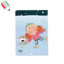 دفتر 40 برگ تک خط ته چسب جلد گلاسه طرح دختر برفی الیپون 63117