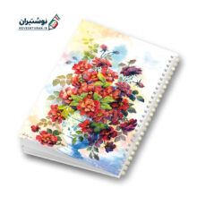 دفتر 80 برگ تک خط فنری مجلد طرح گل طرفه 068